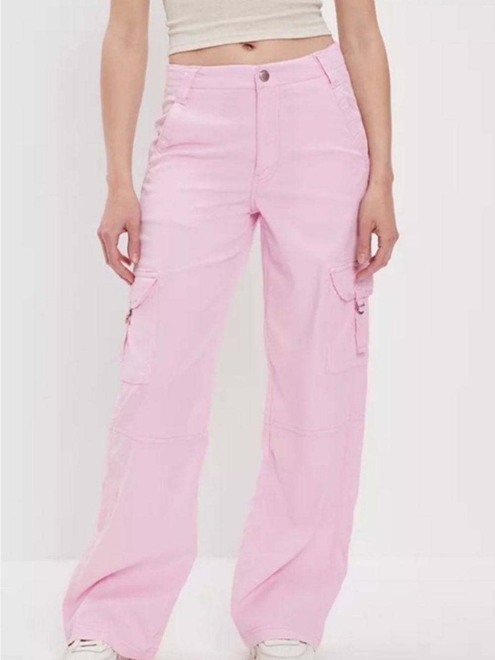 American Eagle Outfitters Pink Straight-Leg Cargo Pants